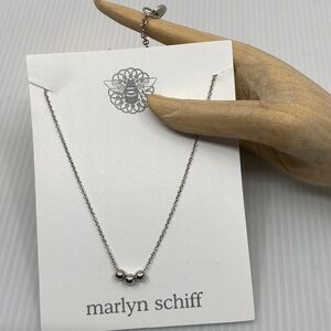 Marlyn Schiff Silver Beaded Necklace NIB